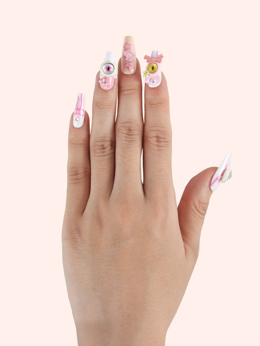 Pink Devil Press-On Nails