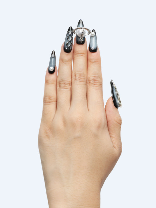 Snake And Planet Gradient Press-On Nails