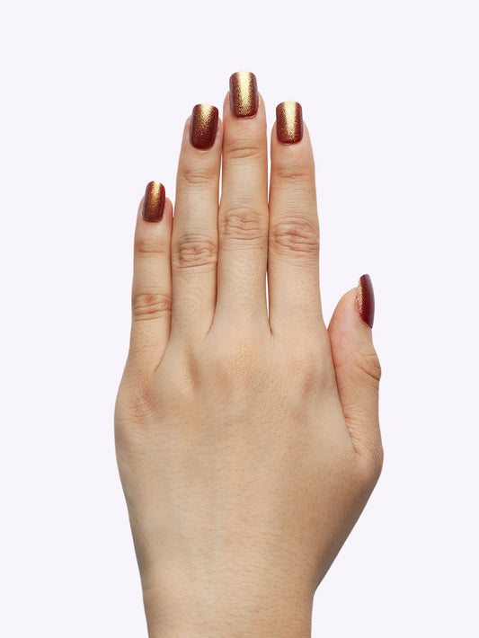 Dark Red Aurora Press-On Nails