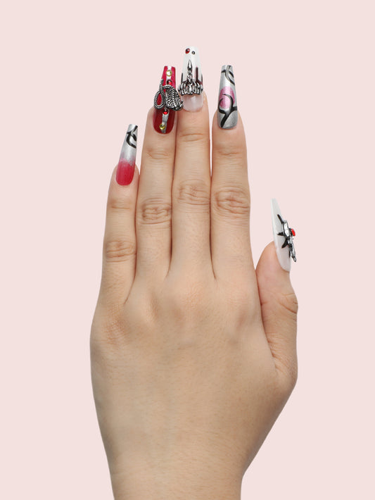 Ruby Skeleton Elf Press-On Nails