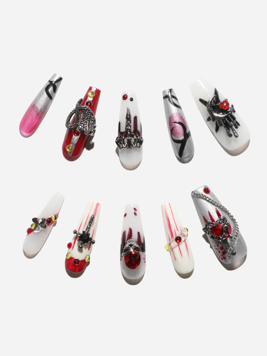Ruby Skeleton Elf Press-On Nails