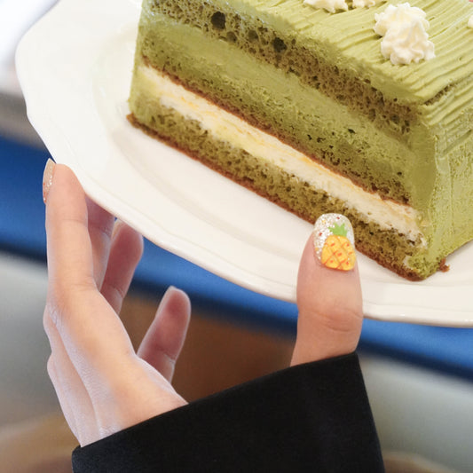 3D Handmade Pineapple Glitter Short Square Nails